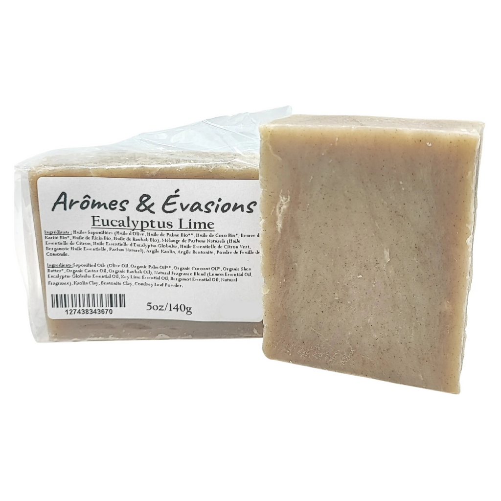 Soap Bar -Cold Process -Eucalyptus & Lime Arômes & Évasions.