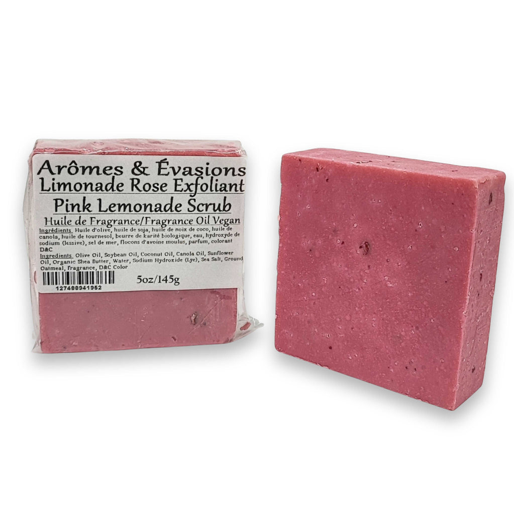 Soap Bar -Cold Process -Exfoliant -Pink Lemonade -Fruity Scent -Aromes Evasions 