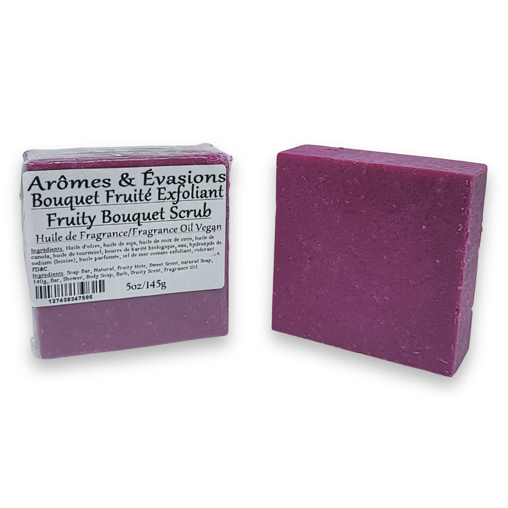 Soap Bar -Cold Process -Fruity Bouquet Scrub -Fruity Scent -Aromes Evasions 