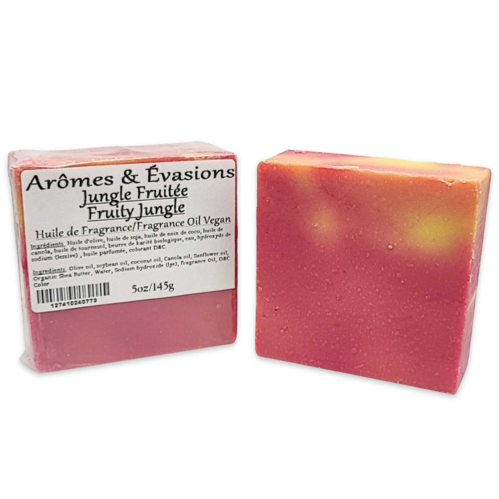 Soap Bar - Cold Process - Fruity Jungle - 5.2oz Arômes & Évasions.