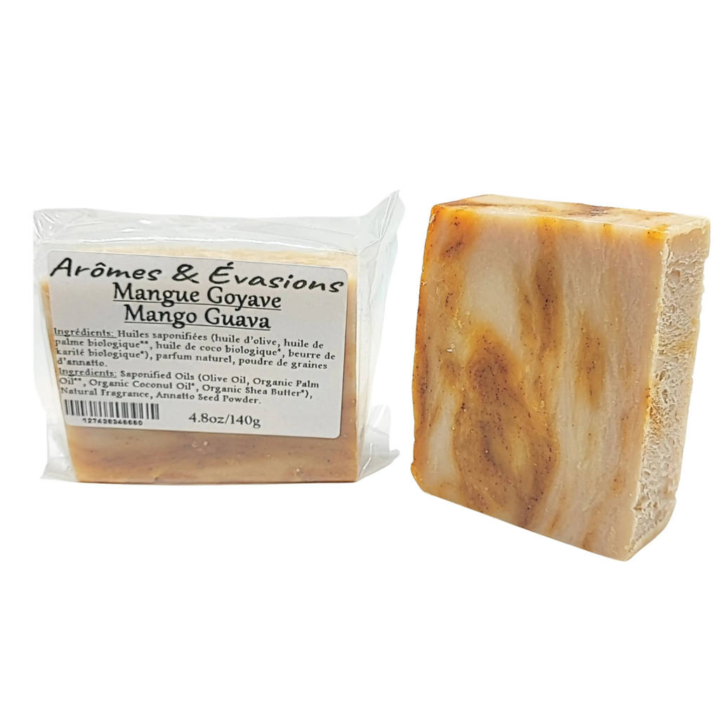 Soap Bar -Cold Process -Mango Guava -Fruity Scent -Aromes Evasions 
