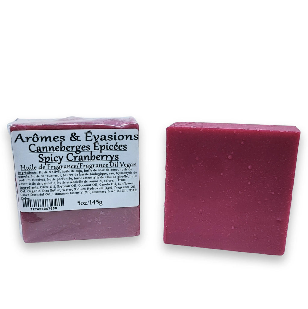 Soap Bar -Cold Process -Spicy Cranberries Arômes & Évasions.