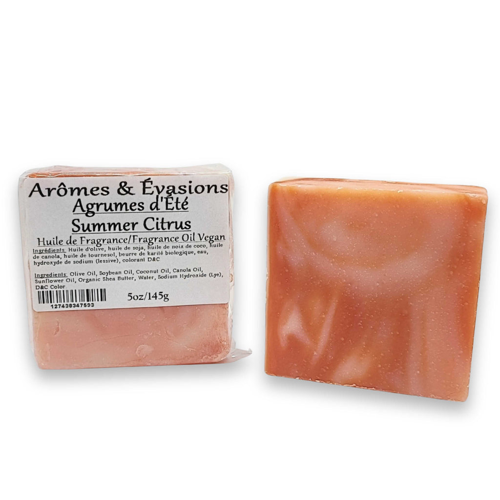 Soap Bar -Cold Process -Summer Citrus Arômes & Évasions.
