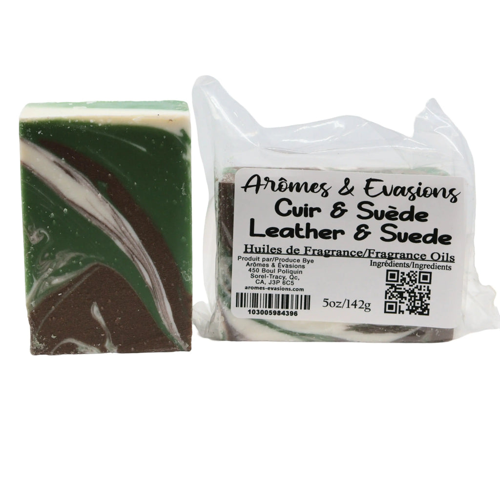 Soap Bar - Cold Process - Leather & Suede - For Men - 5oz