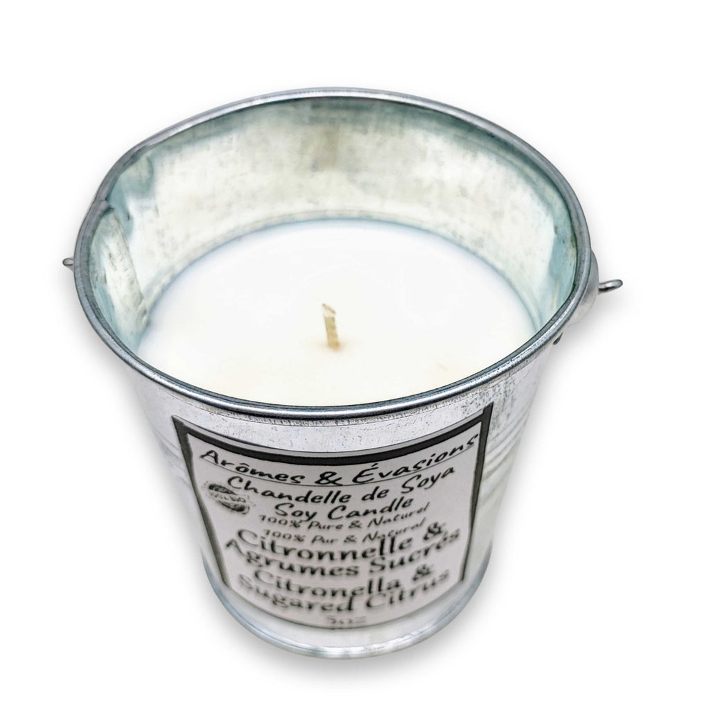 Soy Candle -Citronella & Sugared Citrus -5 oz -Metal Bucket