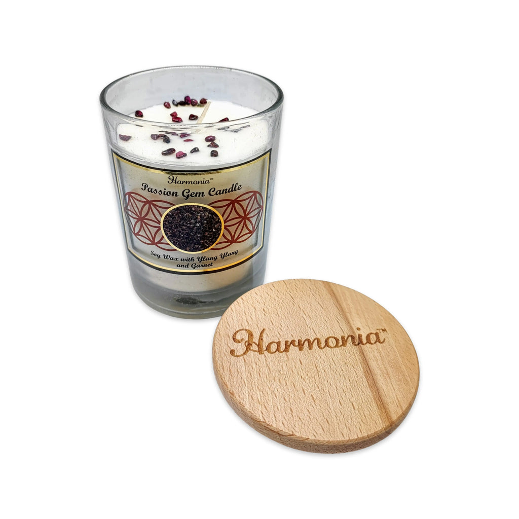 Soy Candle -Harmonia Passion -Ylang Ylang & Garnet Stone -9oz -9oz -Aromes Evasions 