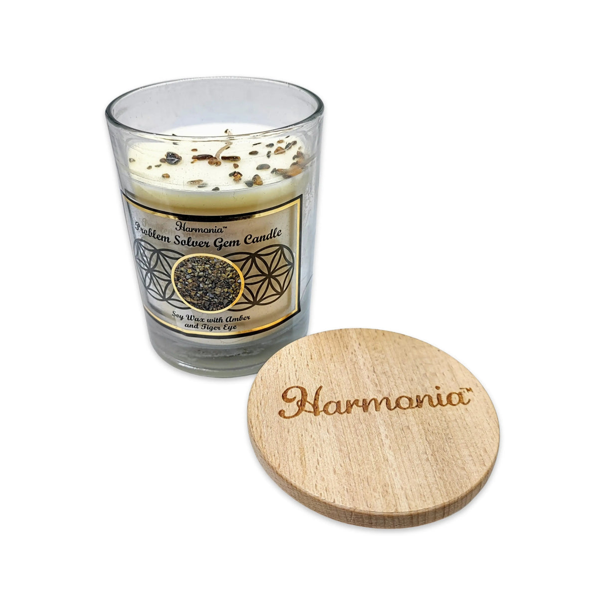 Soy Candle -Harmonia Problem Solver -Amber & Tiger Eye -9oz