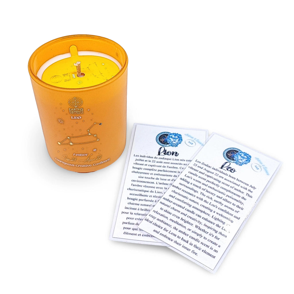 Soy Candle -Zodiac Candle Signs Set Leo Zodiac Candle Scent: Amber