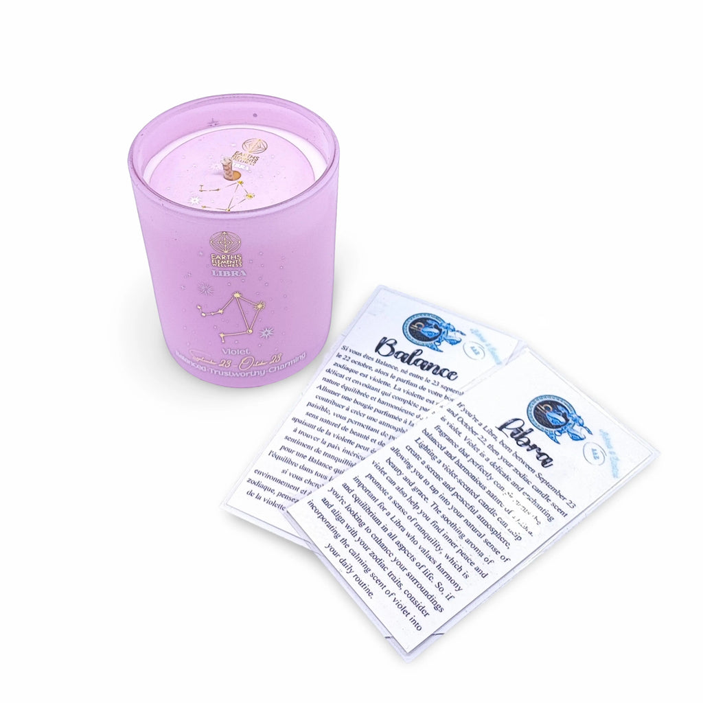 Soy Candle -Zodiac Candle Signs Set Libra Zodiac Candle Scent: Violet