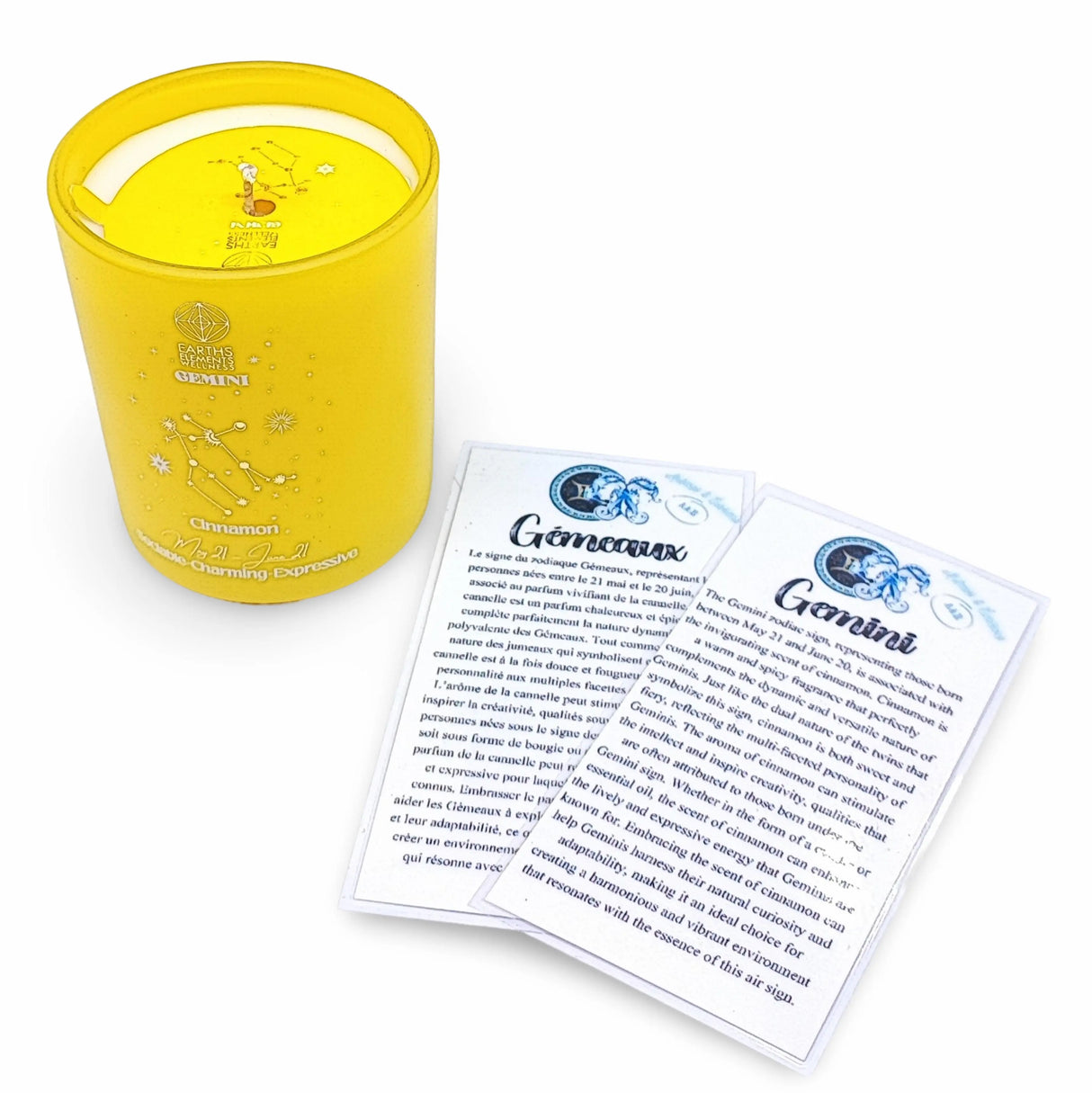 Soy Candle - Zodiac Candle Signs Set Gemini Zodiac Candle Scent: Cinnamon