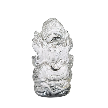 Stone -Carved -Ganesh -Crystal Quartz -Tumbled