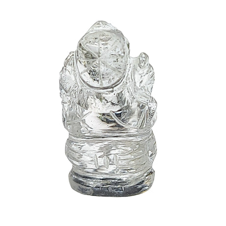 Stone -Carved -Ganesh -Crystal Quartz -Tumbled