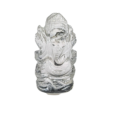 Stone -Carved -Ganesh -Crystal Quartz -Tumbled
