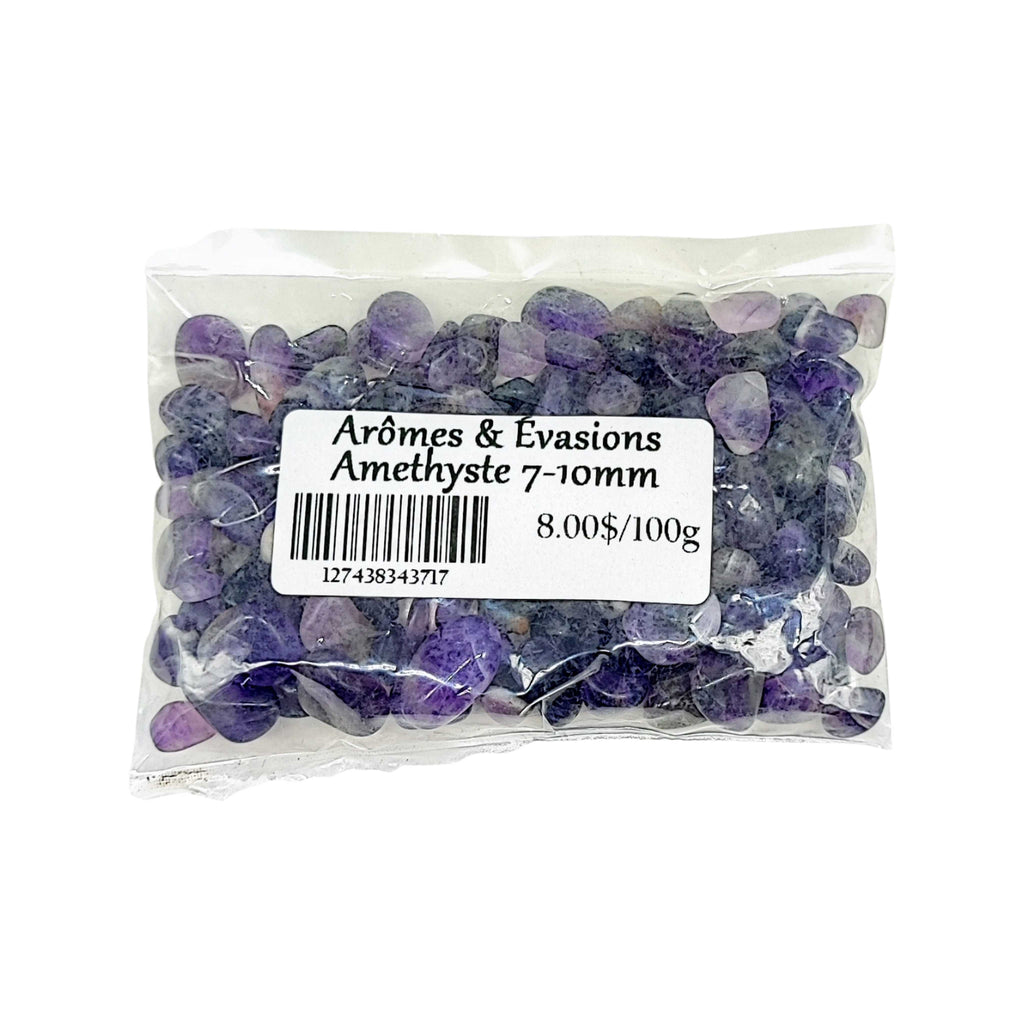 Stone -Rough Chips -Amethyst -7 to 10mm -100g -Chips -Aromes Evasions 