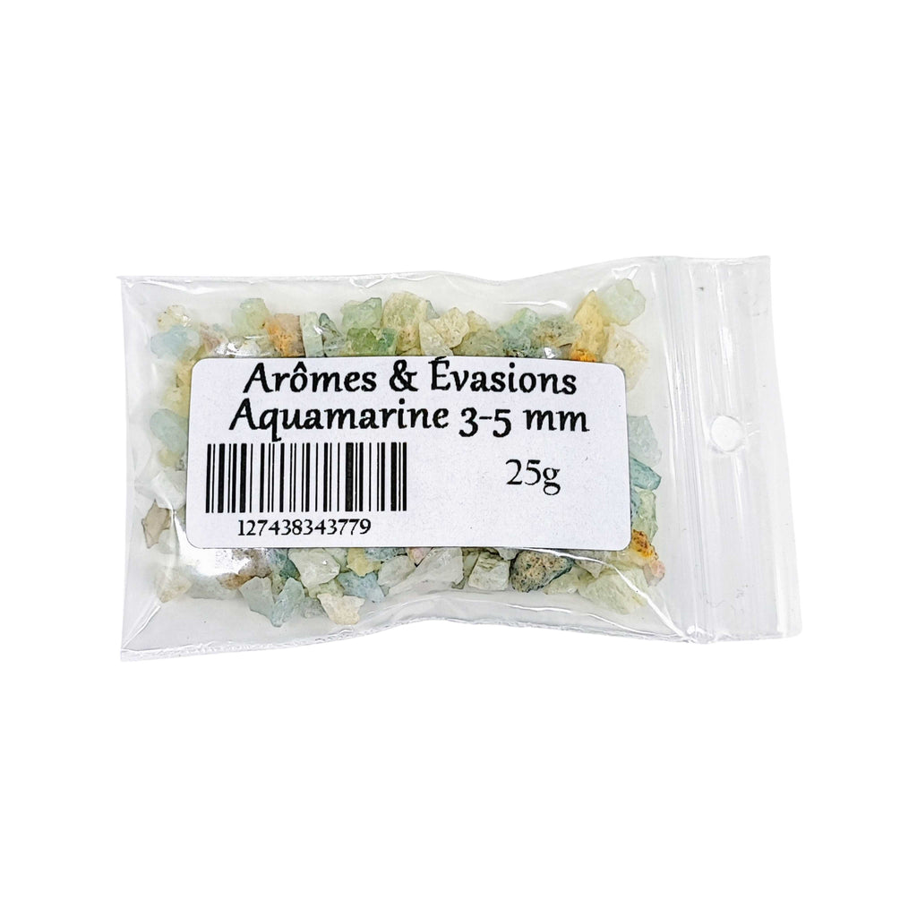 Stone -Rough Chips -Aquamarine -3 to 5mm 25 g