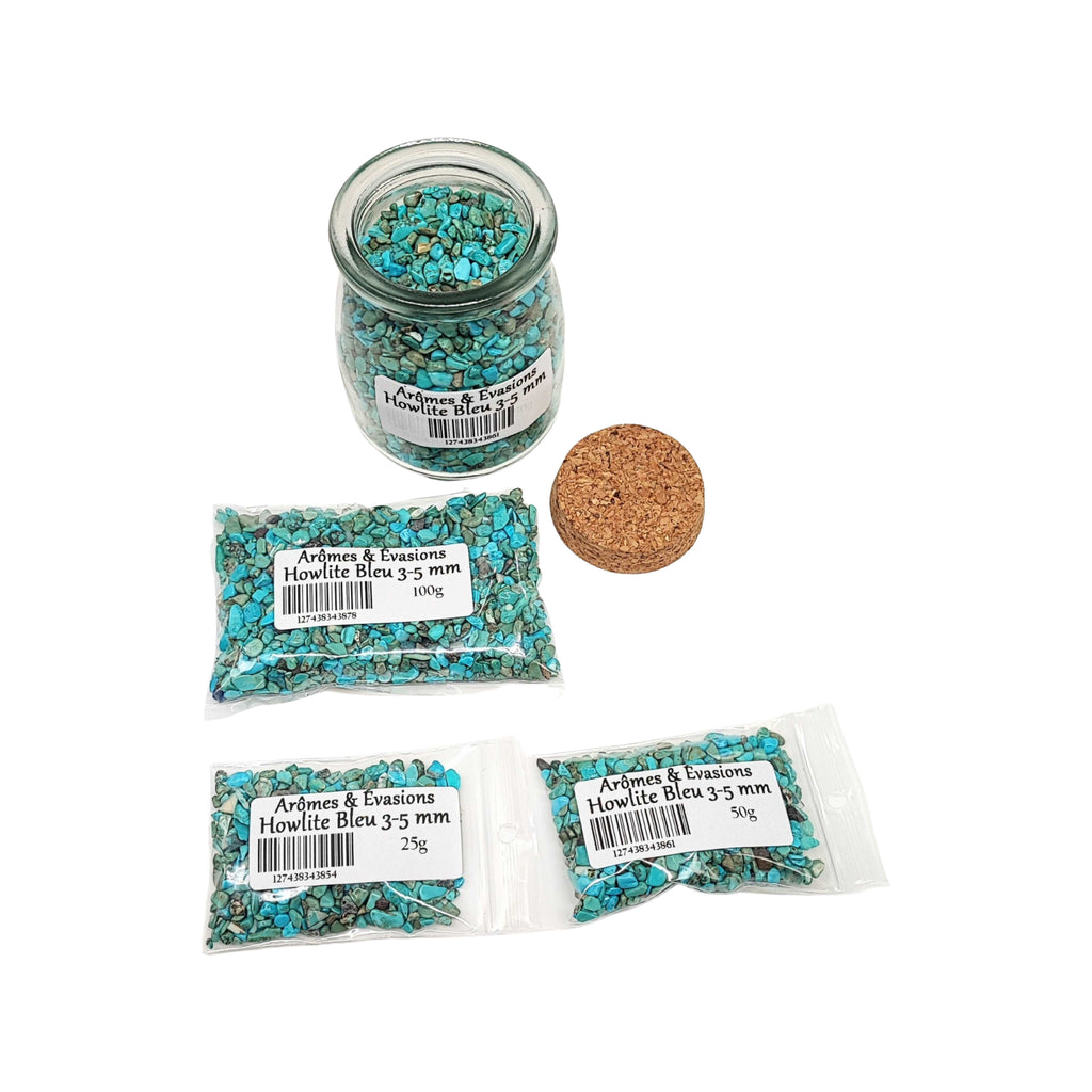 Stone -Tumbled Chips -Blue Howlite -3 to 5mm -Chips -Aromes Evasions 