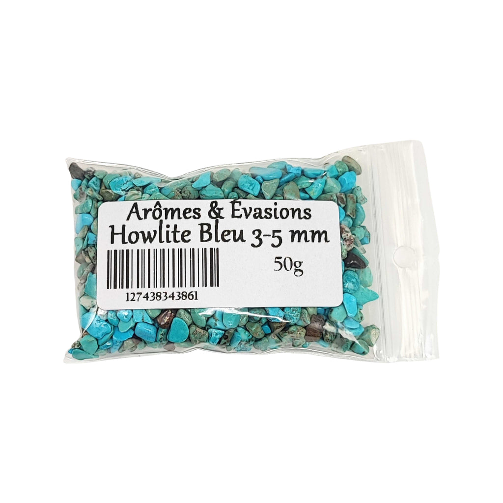 Stone -Tumbled Chips -Blue Howlite -3 to 5mm 50 g