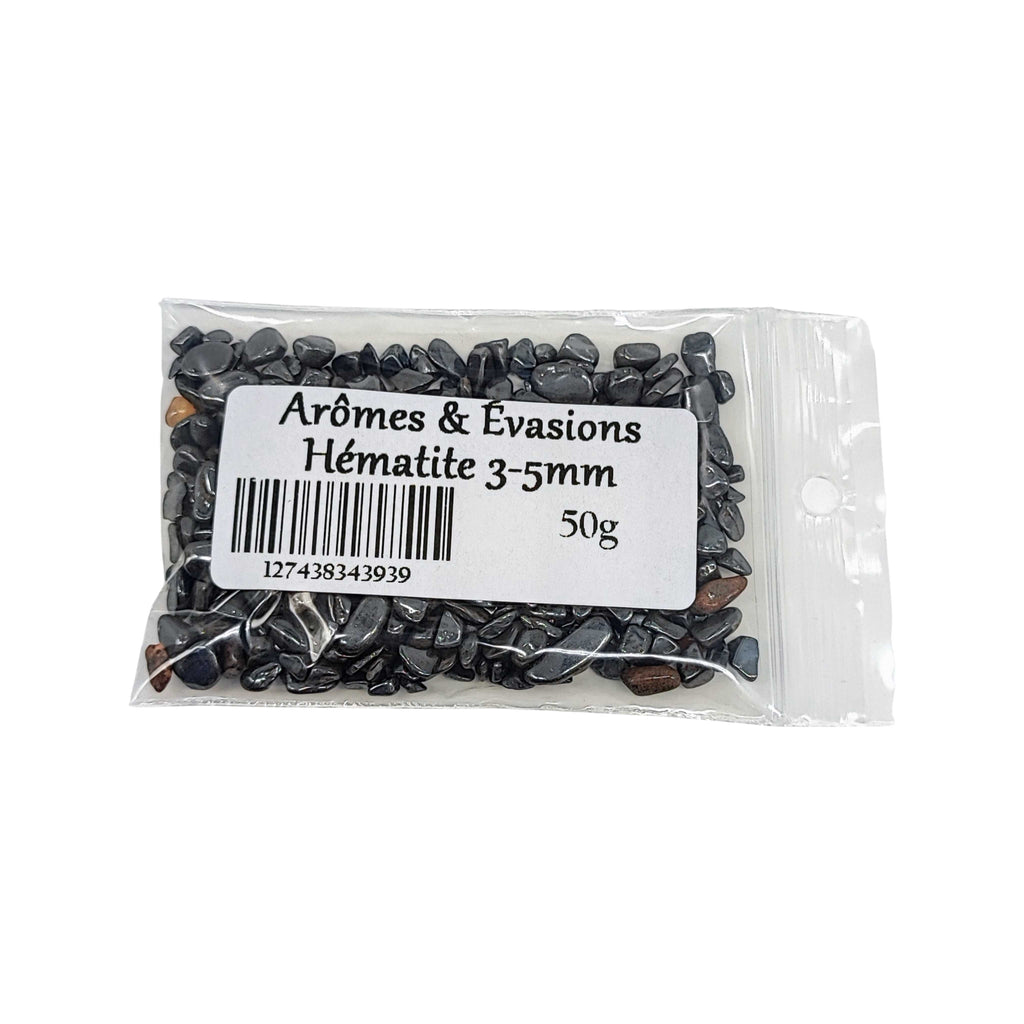 Stone -Tumbled Chips -Hematite -3 to 4mm 50 g