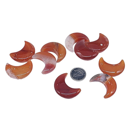Stone - Natural Carnelian - Sculpture - Moon