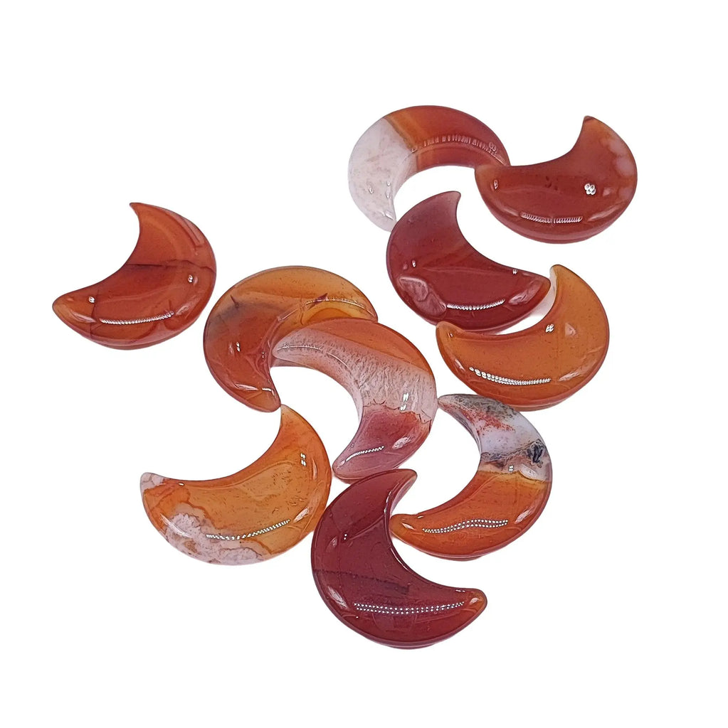 Stone -Natural Carnelian -Sculpture -Moon