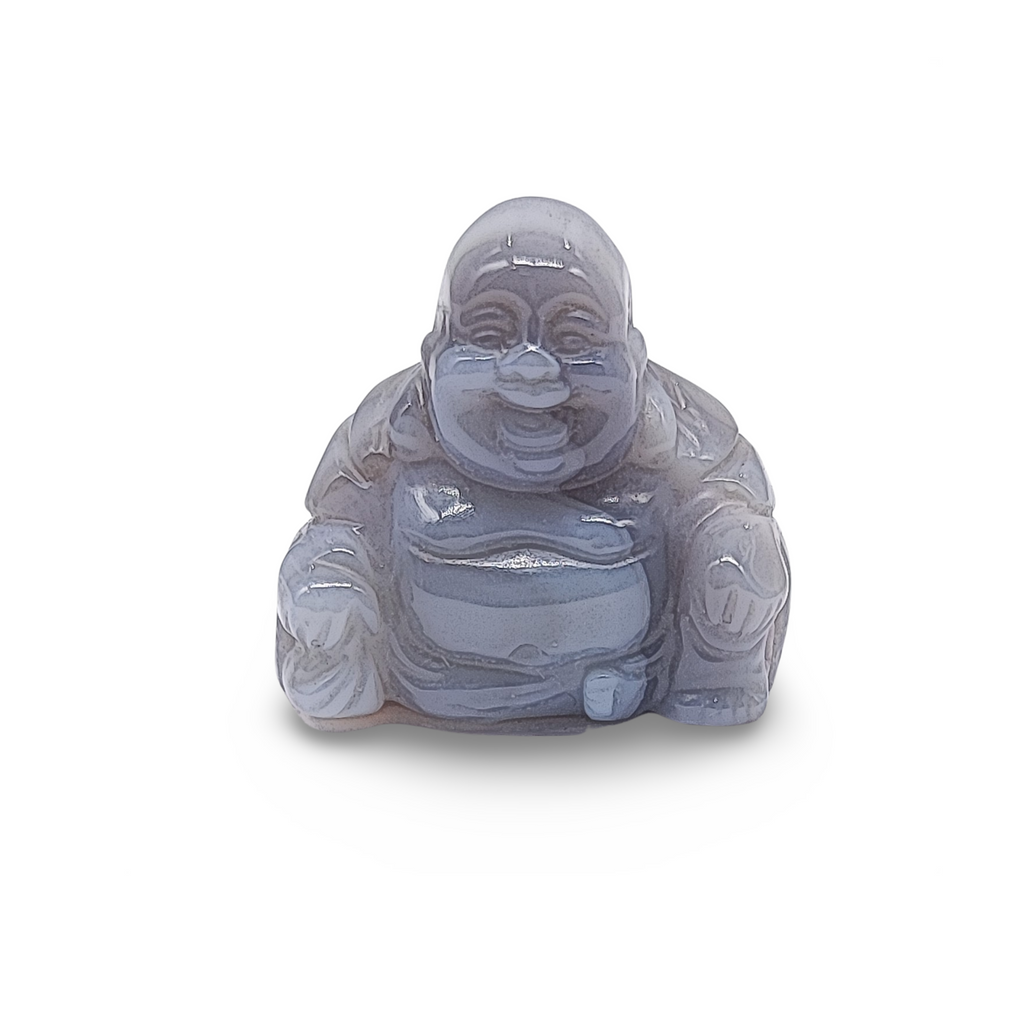 Stone -Natural Grey Agate -Sculpture -Buddha