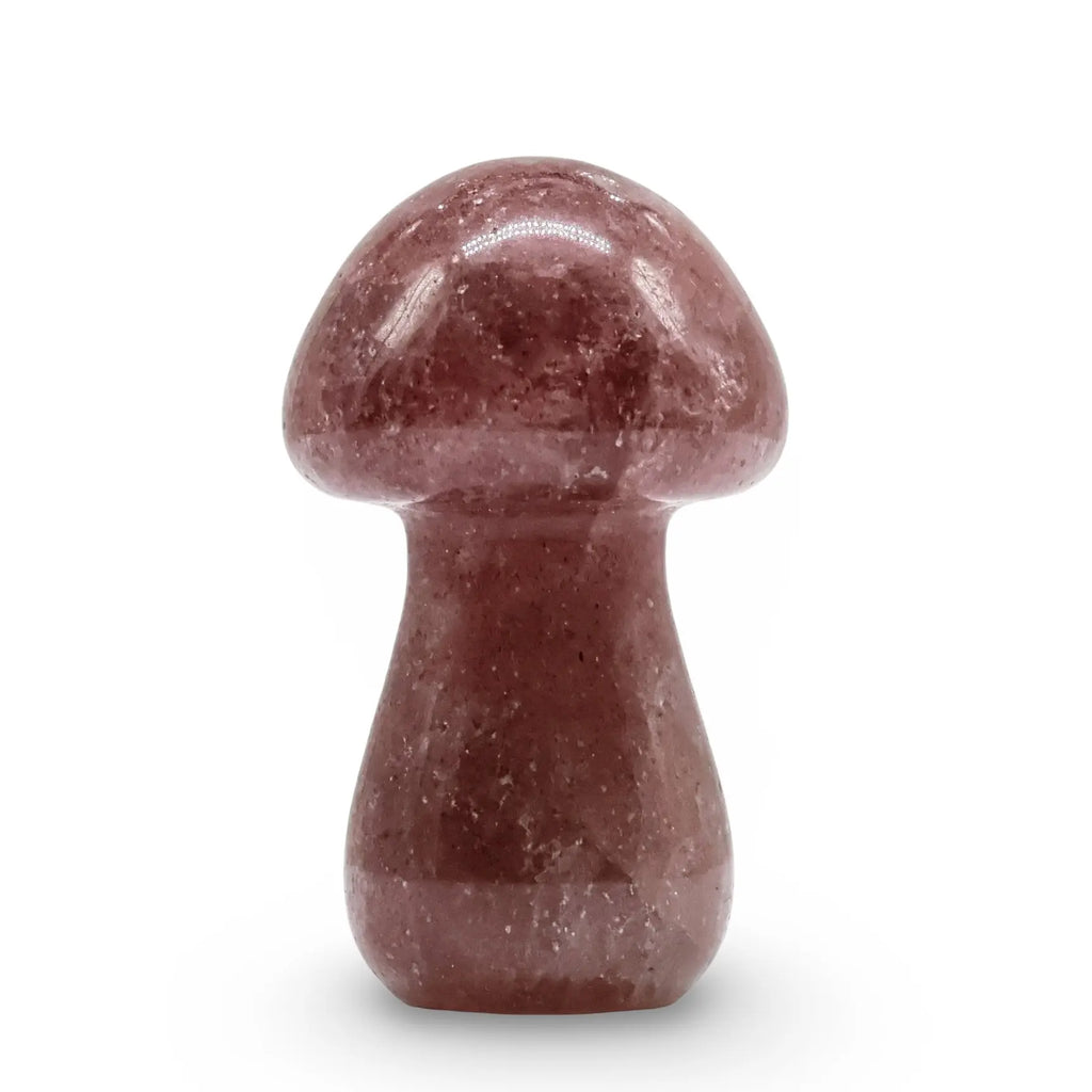 Stone - Strawberry Quartz - Sculpture - Mushroom