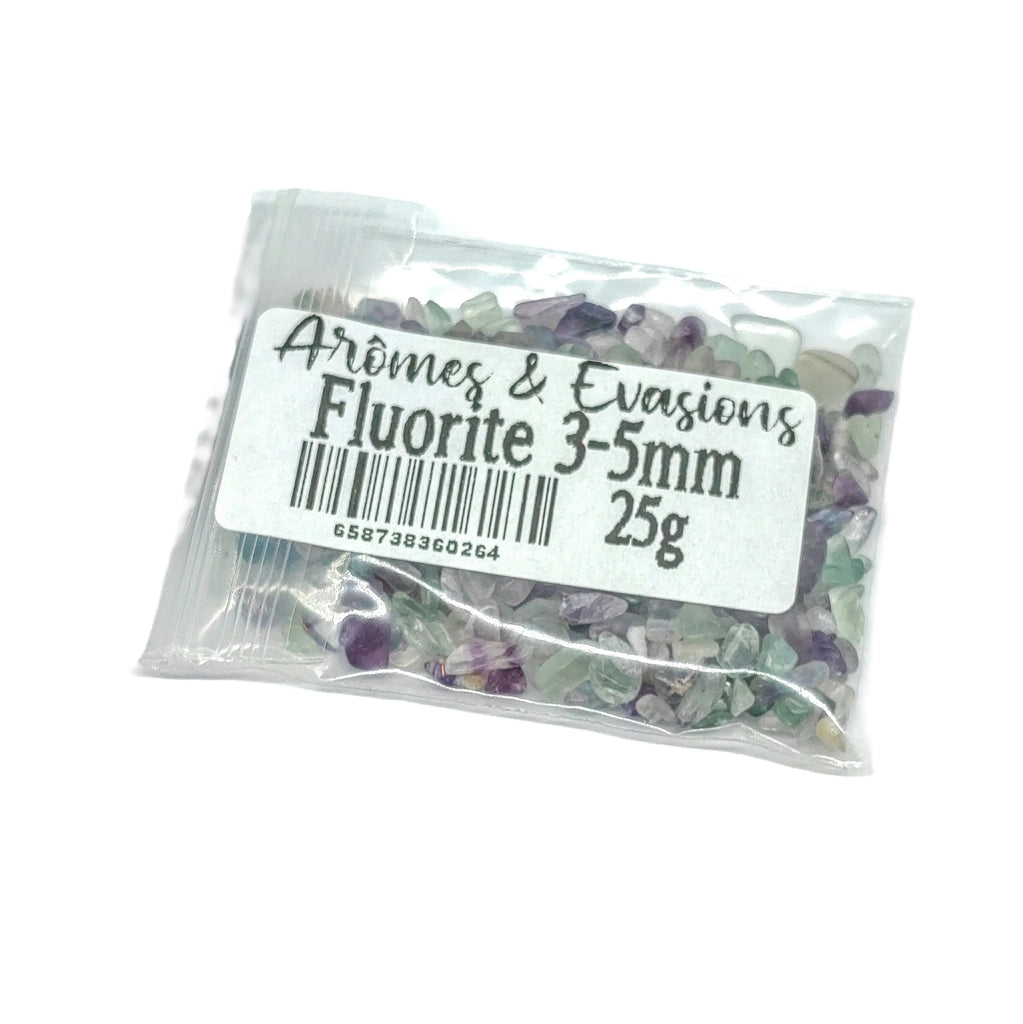 Stone -Tumbled Chips -Fluorite -3 to 5mm 25 g