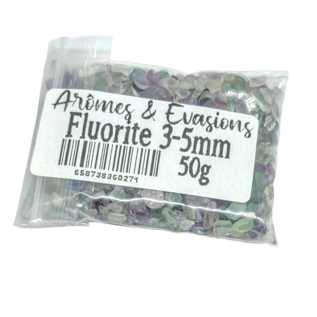 Stone -Tumbled Chips -Fluorite -3 to 5mm 50 g