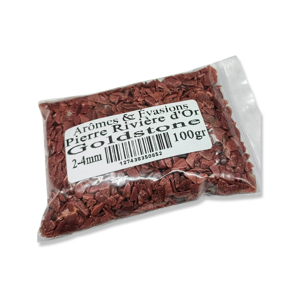 Stone -Tumbled Chips -Goldstone -2 to 4mm 100 g