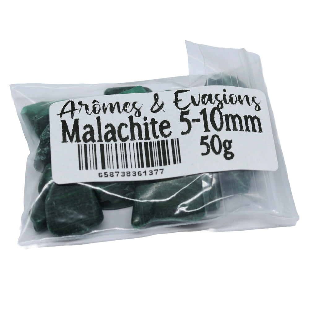 Stone -Tumbled Chips -Malachite -5mm to 10mm 50 g