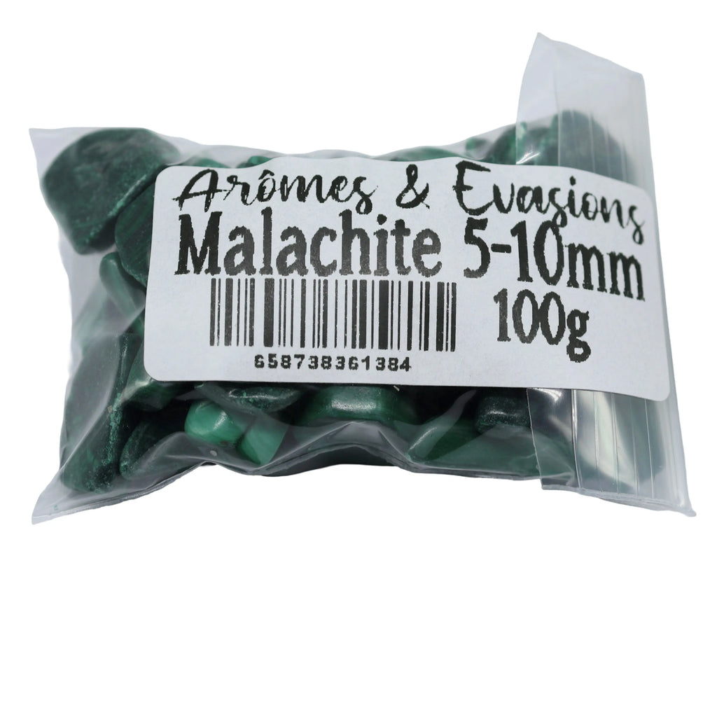 Stone -Tumbled Chips -Malachite -5mm to 10mm 100 g