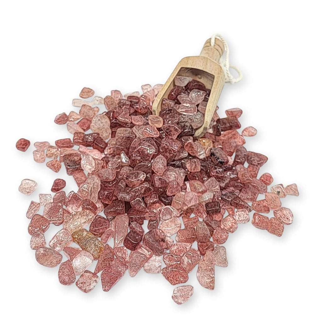 Stone - Tumbled Chips - Strawberry Quartz - 7 to 9mm 500 g