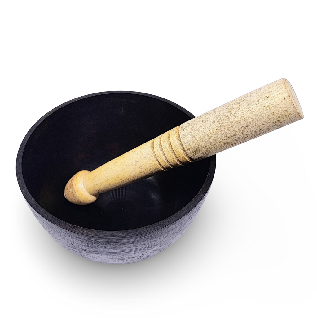 Tibetan Singing Bowl -Solid Brass -Black -5″ -C#5 Note 432HZ - Arômes et Évasions