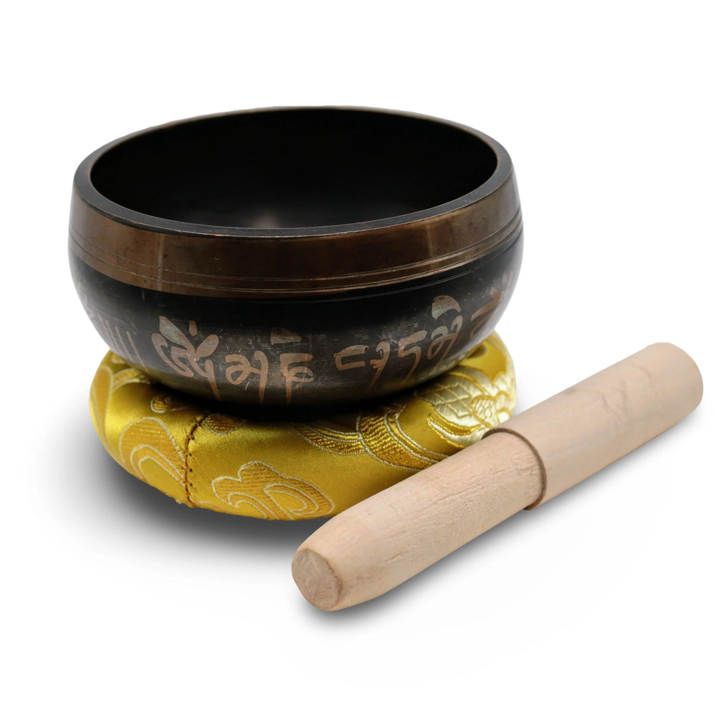 Tibetan Singing Bowl -Solid Brass -Natural -4″