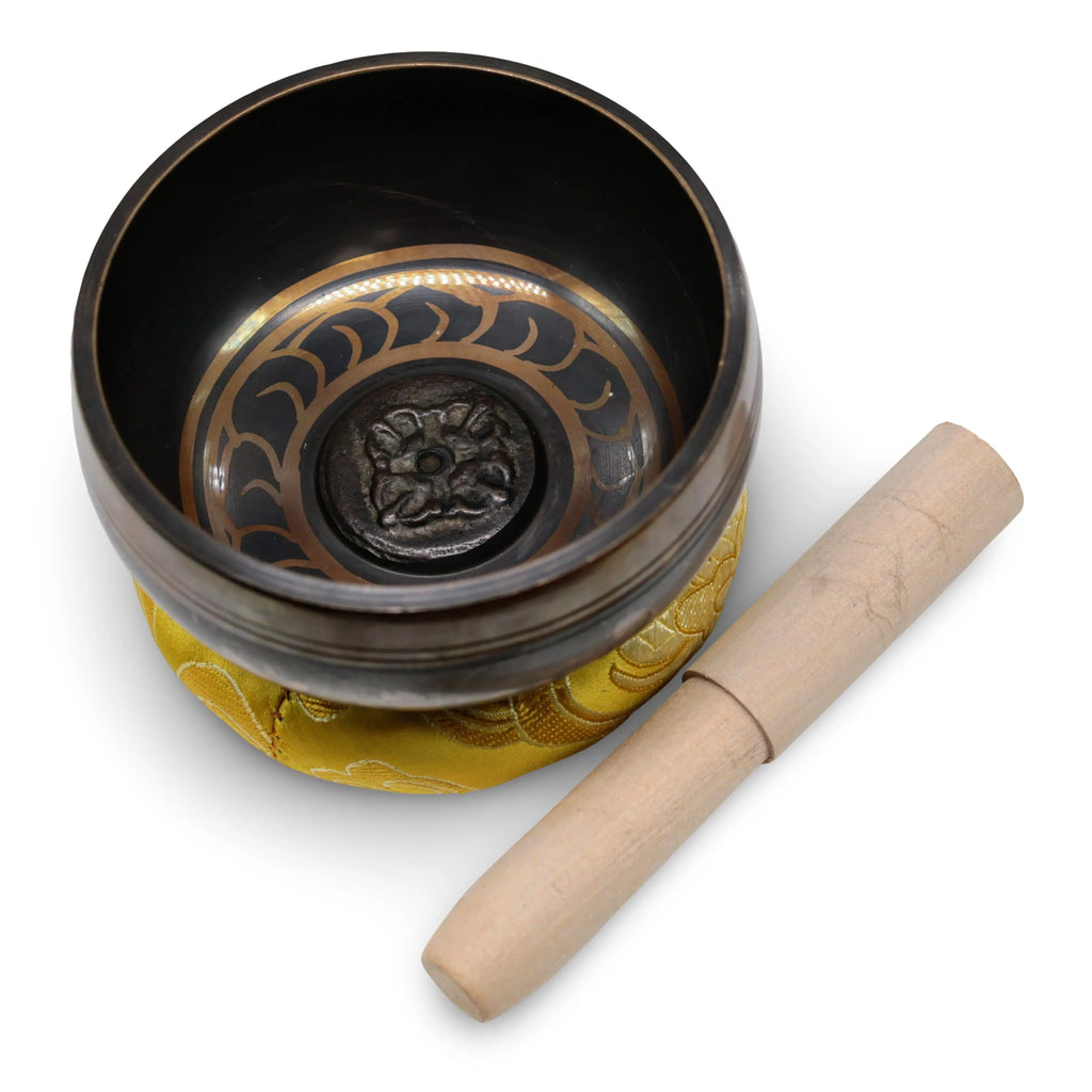 Tibetan Singing Bowl -Solid Brass -Natural -4″