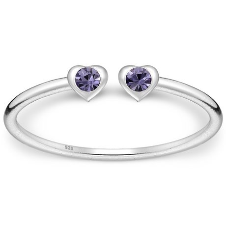 Toe Ring -925 Sterling Silver -Adjustable -Heart Shape Tanzanite