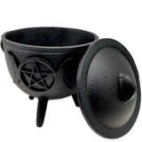 Wicca & Pagan - Cauldron Cast & Iron - Triple Moon & Pentacle - 4.5"