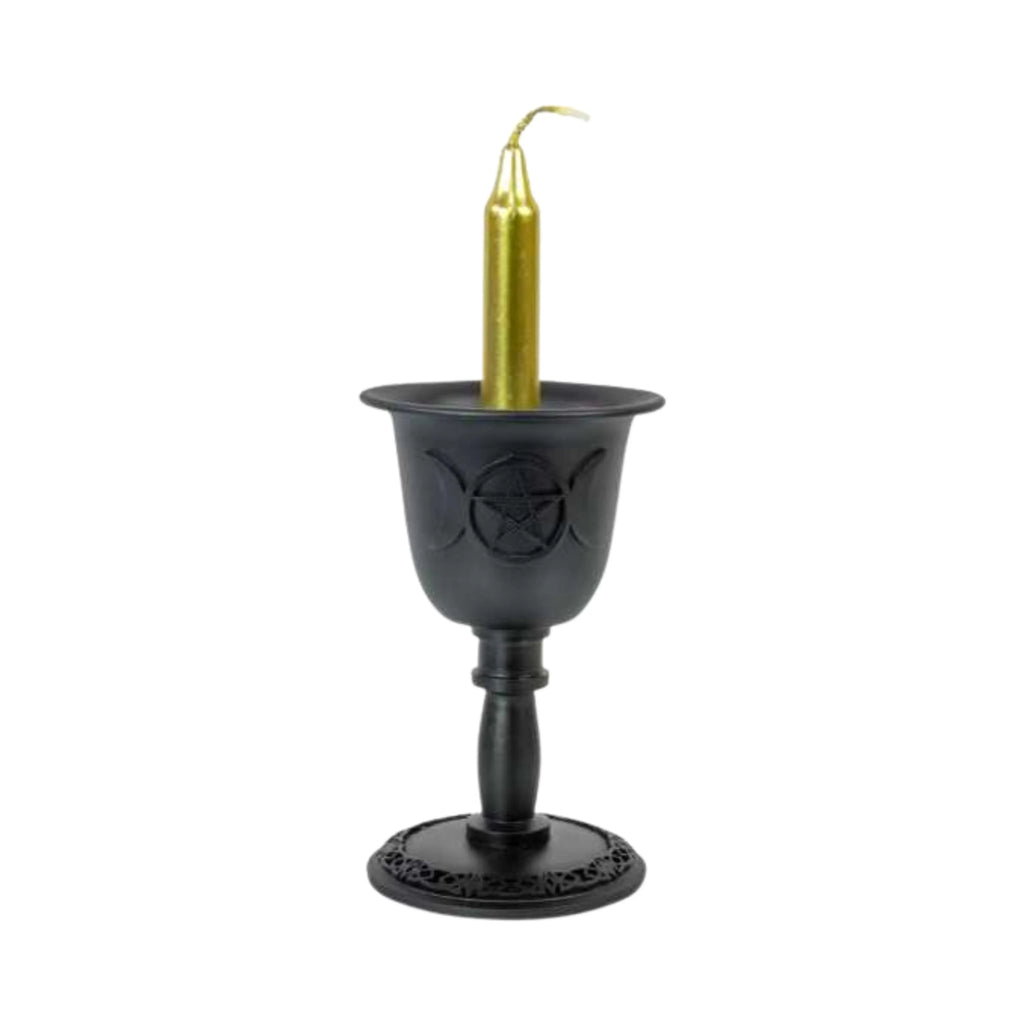Wicca & Pagan -Chalice Mini Candle Holder -Triple Moon & Pentacle -Chalice -Aromes Evasions 