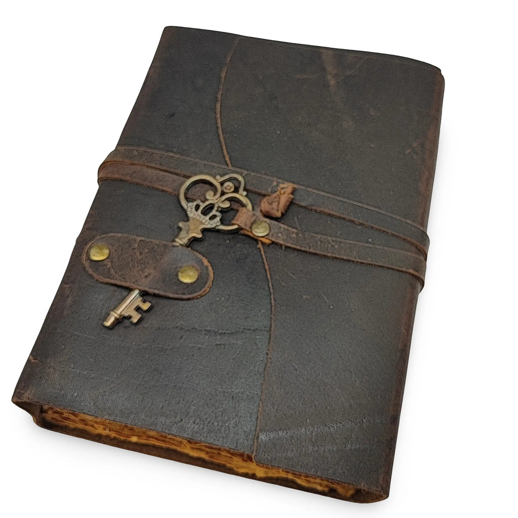 Wicca & Pagan -Leather Journal -Secret Key