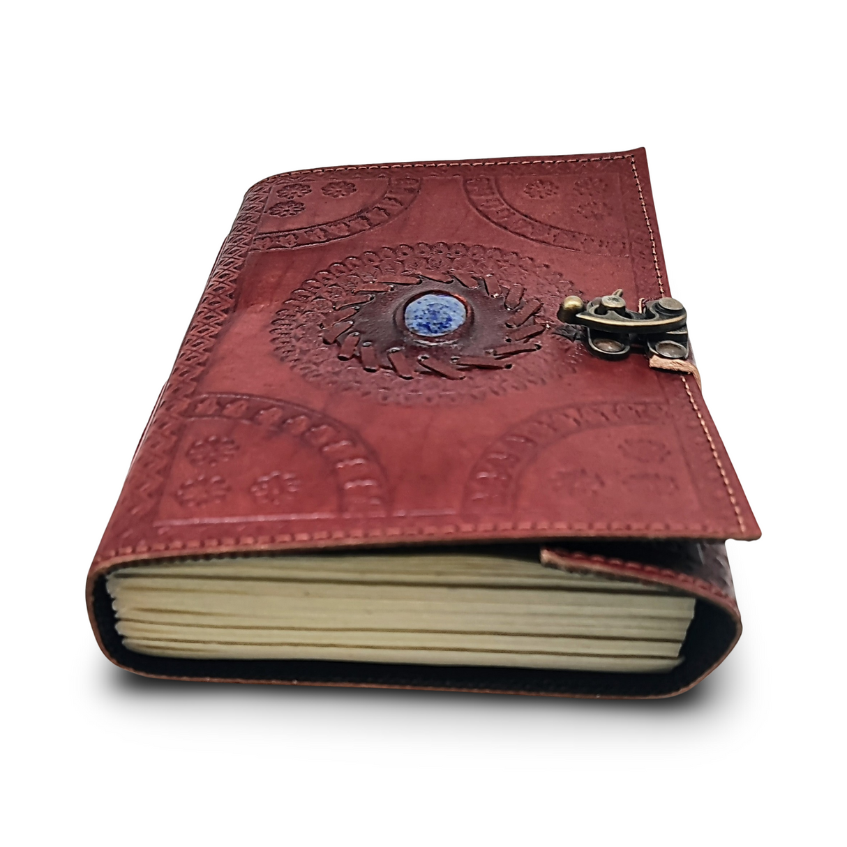 Wicca & Pagan -Leather Journal -Sodalite Stone