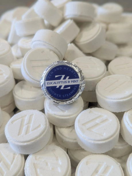 Zen & Hearth Eucalyptus Mint Shower Steamers for Congestion Relief & Relaxation | Aromatherapy Shower Bombs Natural Spa Gift 100 Pack