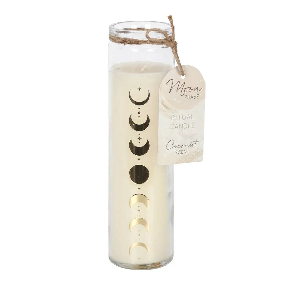 Candle - Scented Pillar - Moon Phase - Coconut