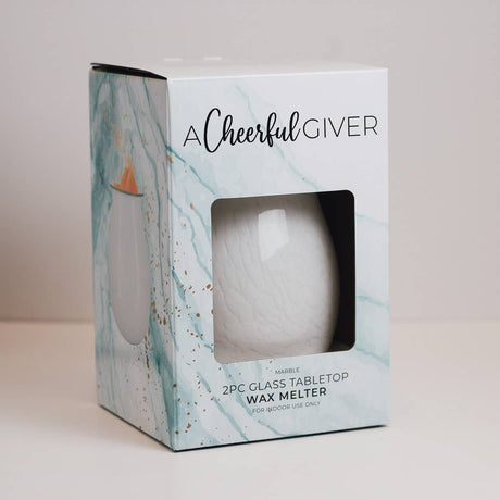 Diffuser - Electric Oil & Wax Cube Burner - Marble Glass - Tabletop