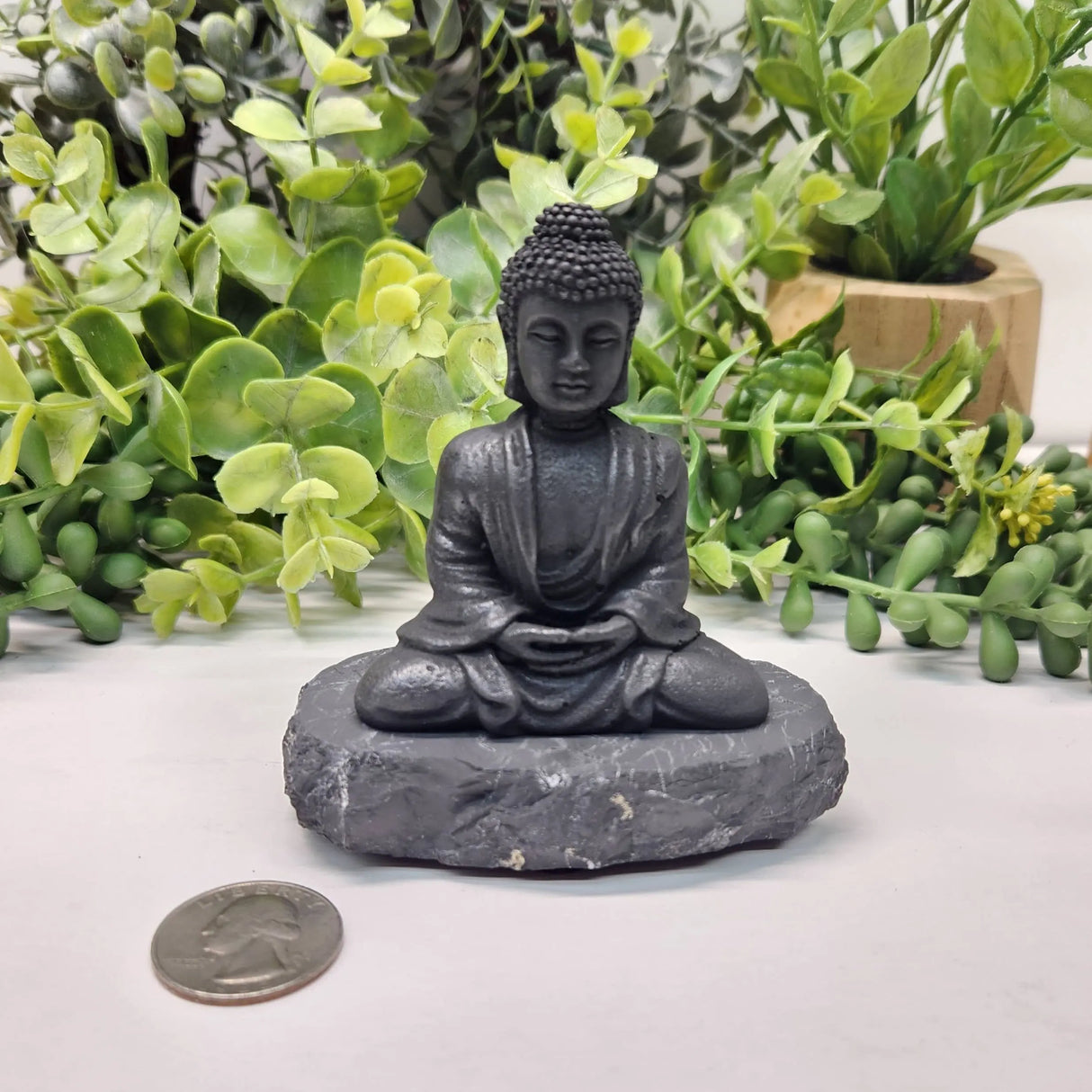 Home Décor – Shungite Sculpture – Buddha - 3.5x3x2 Inches