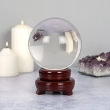 Wicca & Pagan - Clear Crystal Ball on Stand - Extra Large