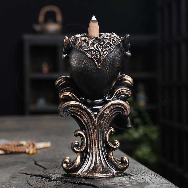 Incense Burner - Backflow - Resin Skull