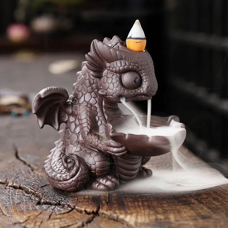 Incense Burner - Backflow - Ceramic Baby Dragon