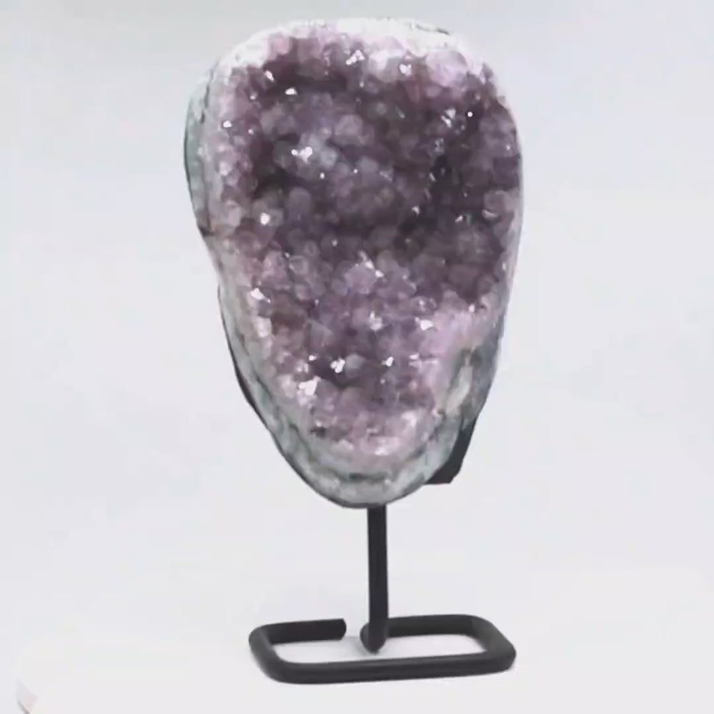 Cluster - Druzy on Metal Stand - Amethyst - 3485g