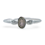 Ring - 925 Sterling Silver - Oval Small Gemstone 8 Moonstone