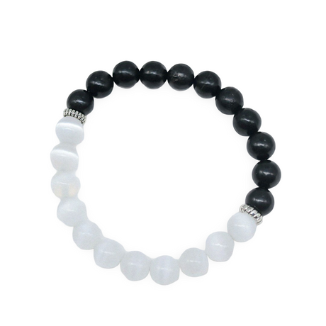 Bracelet – Protection – Shungite & Selenite – 8 mm
